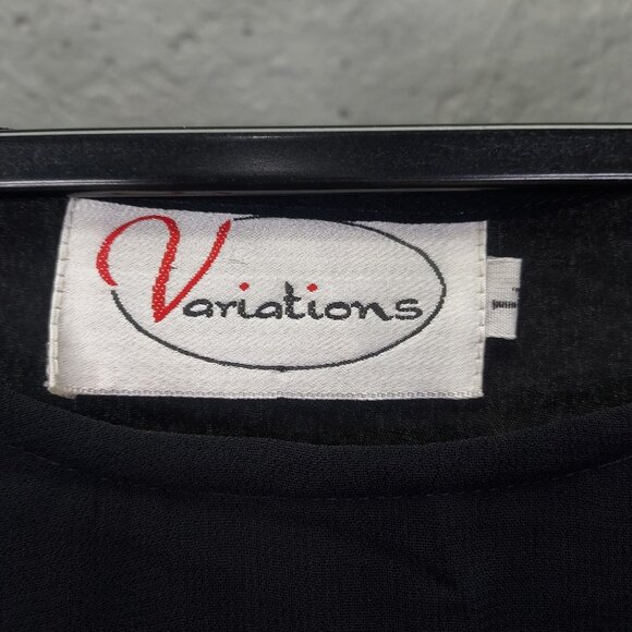 Variations Maxi Dress Sz Large Sheath Embroidered Flowers Boutique Y2K 90's Vtg - Picture 7 of 12